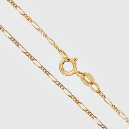 Kedja Figaro, längd 38cm, bredd 1,3mm, Balestra, 18K. Vikt: 2 g