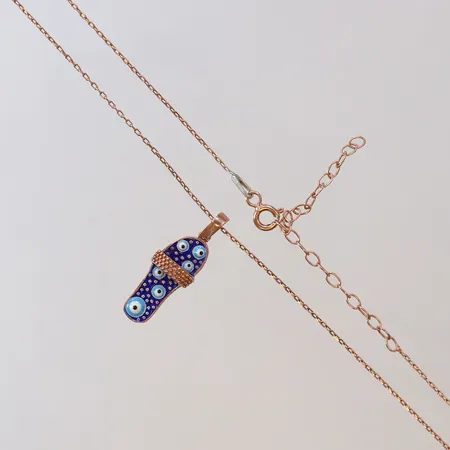 Collier med hänge sandal justerbar längd 44-50cm bredd 1-26mm roséfärgad förgyllning Silver 925/1000 Vikt: 2,9 g