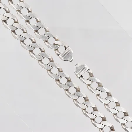 Kedja Pansar längd 55cm bredd 10,8mm defekt lås saknas silver 925/1000 Vikt: 87,2 g