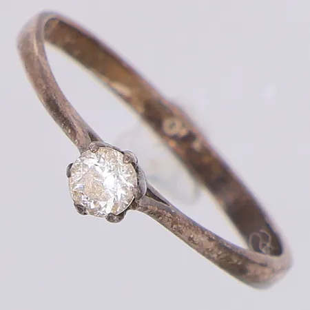 Ring vit sten stl:16¾, silver 925/1000 Vikt: 1 g