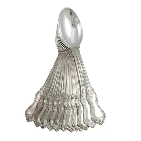 Kaffeskedar silver 830/1000, 12 stycken, längd 12,4 cm, fint skick  Vikt: 216,7 g