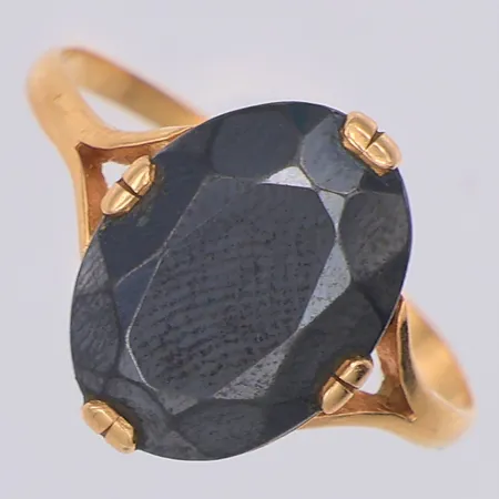Ring hematit stl:18½, 18K Vikt: 2,5 g