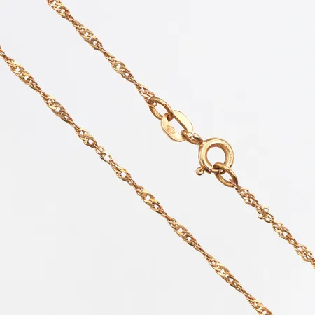 Kedja singapore, längd ca 47cm, bredd ca 2mm, 18K Vikt: 2 g