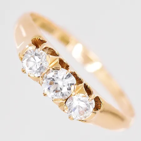 Ring stl:17¼ naggade vita stenar 18K Vikt: 2 g