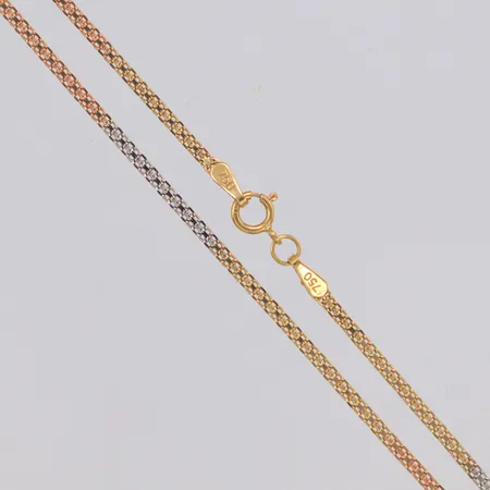 Kedja tricolor längd 45cm, bredd 1,4mm, 18K Vikt: 2,1 g