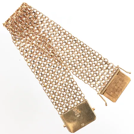 Armband X-länk, längd ca 20cm, bredd ca 2,3cm, 18K. Vikt: 30,4 g