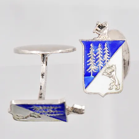 Manschettknappar 13,5x21mm färgdekor silver 925/1000 Vikt: 10,5 g