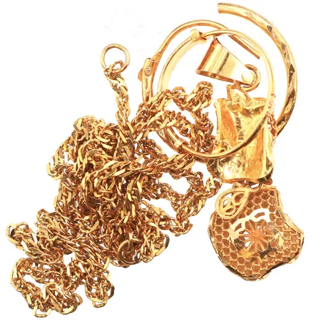Diverse guld, defekta, 21K. Vikt: 11,9 g