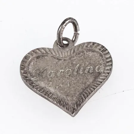 Hänge hjärta med namngravyr, silver 830/1000 1,4g.