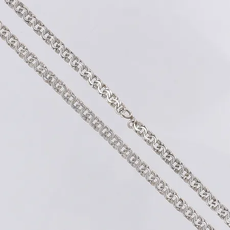 Collier Bismarck längd 41,5cm bredd 5mm, kattfot, silver 830/1000 Vikt: 13,2 g