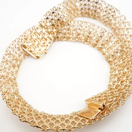 Collier x-länk m stav, 45cm, bredd 20mm, 18k, nyskick Vikt: 50,2 g