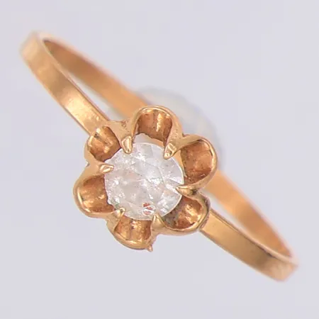 Ring vit sten stl:15¼, 14K Vikt: 0,8 g