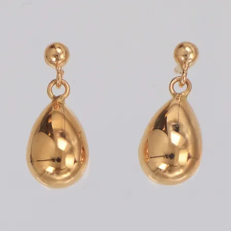 Ett par örhängen, droppar, ihåliga, längd 27mm, 18K Vikt: 2 g