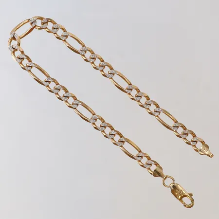 Armband Figaro med vitguldsdetaljer 18cm bredd 5mm GHA 18K Vikt: 8,9 g