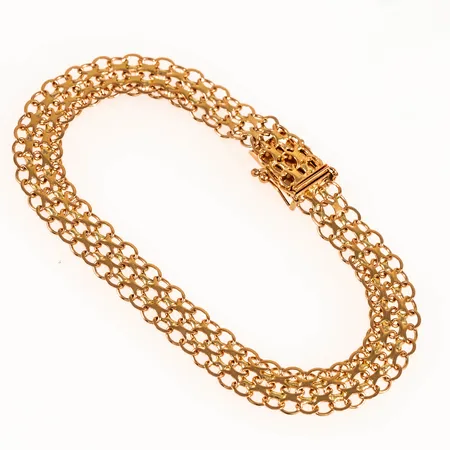 Armband X-länk längd 19cm bredd 8mm, 18K 9,1g. 