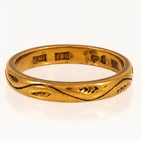 Ring mönstergravyr stl:17¼ bredd 3,1mm, 23K 4,8g.
