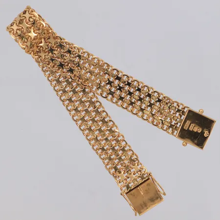 Armband X-länk, längd 17,5cm, bredd 12,8mm, 18K Vikt: 23,1 g