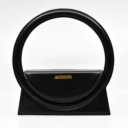 Väska Jacquemus Le Sac Rond stl:6x12x26cm axelband 100cm svart läder kvitto år 2022