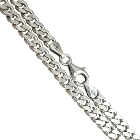 Halskedja Pansar silver 925/1000 Guldfynd, längd 46-46,5 cm, bredd 5,5 mm, fint skick Vikt: 27,5 g