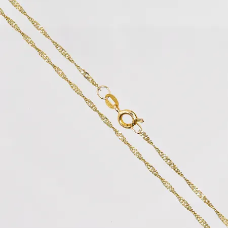 Kedja Singapore längd 40cm bredd 1,6mm 18K Vikt: 2,6 g