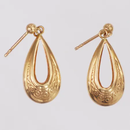 Örhängen mönsterdekor längd 25mm bredd 10mm, 18K Vikt: 1,2 g