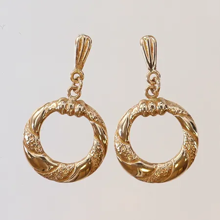 Örhängen 25x14mm saknar stopp 14K Vikt: 1 g