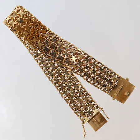 Armband X-länk längd 20cm bredd 16mm 18K Vikt: 40,9 g
