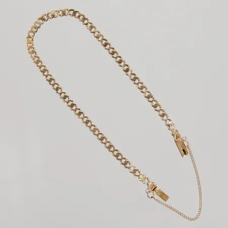 Armband manglad Pansar 17cm, bredd 3,1mm, säkerhetskedja, 18K, Vikt: 3,9 g