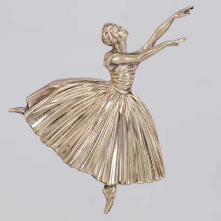 Brosch Ballerina, gravyr: Lilian, engelska stämplar, höjd ca 70mm, 925/1000 silver Vikt: 19,4 g