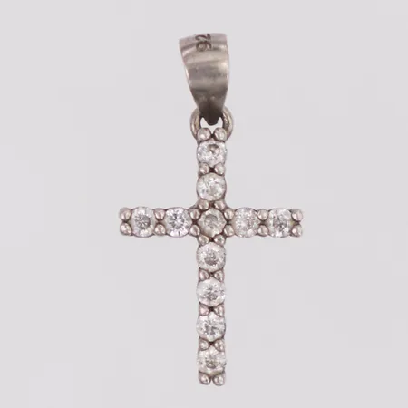 Hänge kors vita stenar längd inkl ögla 21mm bredd ca 12mm, 925/1000 silver Vikt: 1,1 g