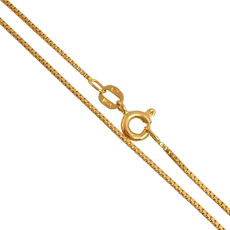 Halskedja Venezia i 18K guld, svensk kontrollstämpel, längd 42,5 cm, bredd 0,8 mm, fint skick Vikt: 2,6 g