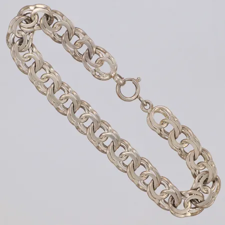 Armband Bismarck, längd 19cm, bredd 8,9mm, 835/1000 silver Vikt: 15,4 g