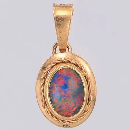 Hänge troligen opal doublet 28mm, SGP, 18K Vikt: 0,6 g