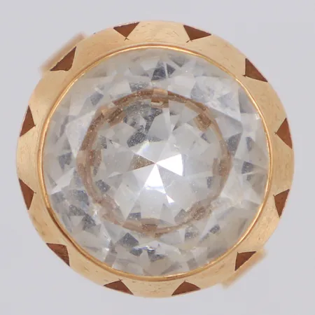 Ring med bergkristall, stl:18¼, bredd 18mm, City Guld Ab Sune Karlsson Köping år 1972, 18K Vikt: 6,3 g