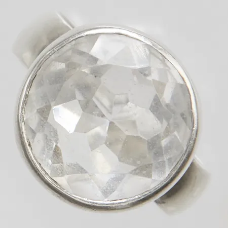 Ring med en bergkristall Øca.13mm, stl:16½, bredd: 4,8-14,1mm, silver 925/1000 Vikt: 6 g