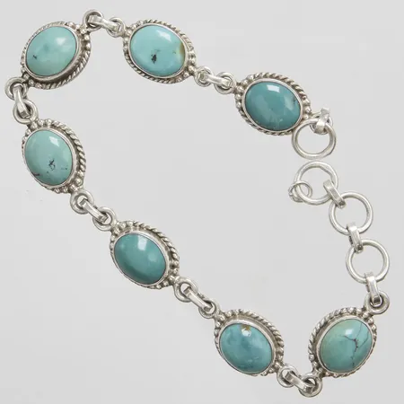 Armband med turkoser längd: 20cm, bredd: 4-11m, saknar lås, silver 925/1000 Vikt: 15,5 g