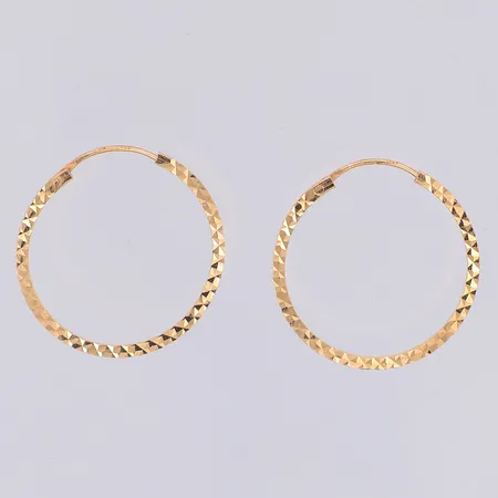 Örhängen mönstrade ca Ø18mm 18K Vikt: 0,6 g