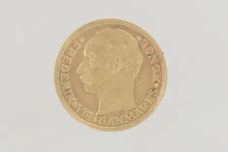 Guldmynt 10kr 1909 Frederik VIII 21,6K Vikt: 4,5 g