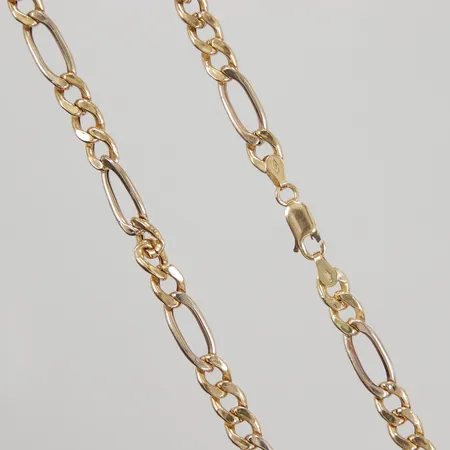 Kedja Figaro 47cm, bredd 7mm, ihålig, Italy, 18K Vikt: 13 g