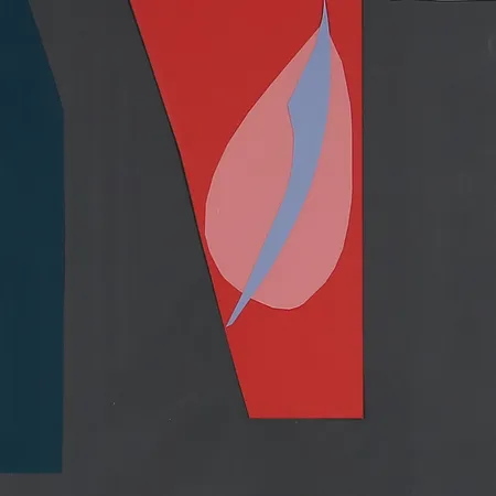 Tavla Richard Mortensen, collage på papper, signerad och daterad 90, bildyta 61x45,5cm, ej examinerad ur ram, någon fläck.