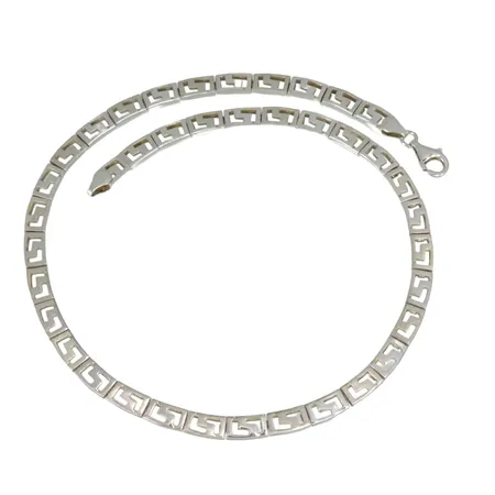Collier silver 925/1000, halvstel modell, längd ca. 42 cm, bredd 6 mm, tillverkarstämpel CCC, fint skick  Vikt: 31,7 g