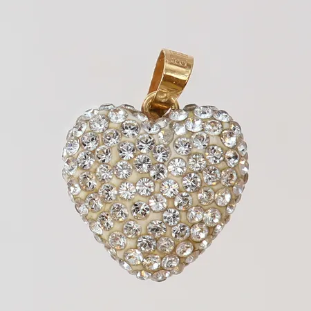 Hänge hjärta med vita stenar några saknas 15x14mm GHA 18K Vikt: 1,5 g