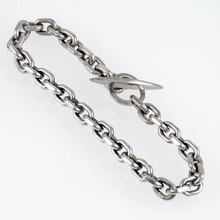 Armband Ankarlänk längd 19cm bredd 6,5mm, pinnlås, silver 925/1000 25,2g.