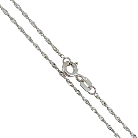 Halskedja Singapore i 18K vitguld Guldfynd (GHA), längd 42,5 cm, bredd 1,2 mm, fint skick Vikt: 1,2 g
