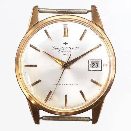 Herrur Seiko Sportsmatic Calendar 820, stål, automat, ca 36,5mm, datum, repigt glas samt boett, inga tillbehör.