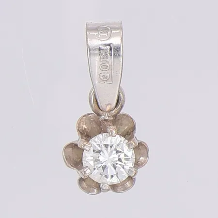 Hänge vitguld diamant ca 0,16ct längd 13mm Gobi Guld O Silver Hb, 18K Vikt: 0,5 g