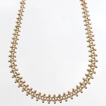 Collier doserad, längd ca48cm, bredd ca 4,4-7,9mm, 8K. Vikt: 12,1 g
