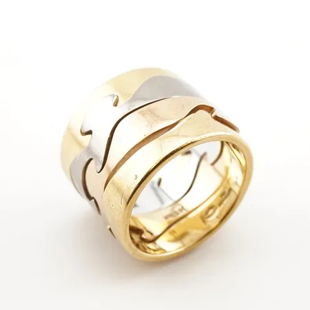 Ring "Fusion" 4-delad Georg Jensen, stl 21(65)18mm, 18k, orginaletui Vikt: 31,5 g