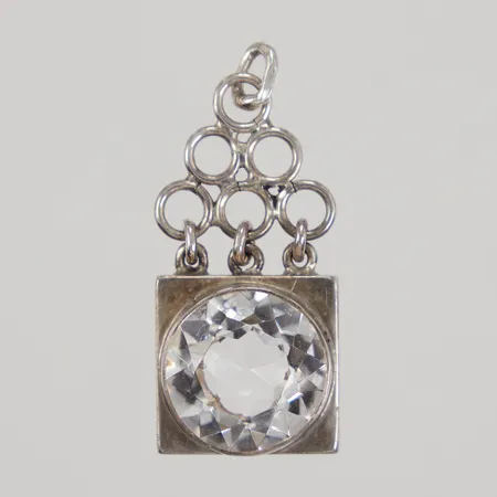 Hänge med bergskristall, längd 35mm, bredd 15mm, silver Vikt: 8,1 g
