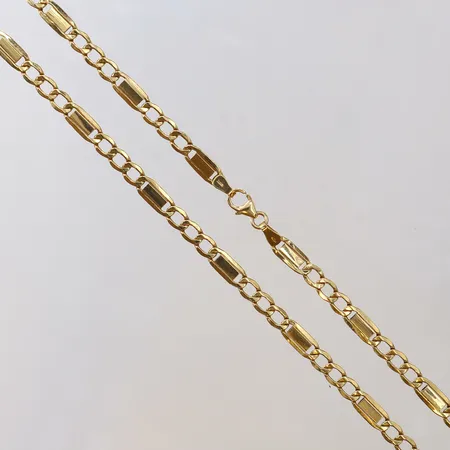 Kedja 50cm bredd 4,6mm ihålig 18K Vikt: 8,4 g